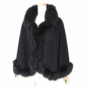 4-TE102 SAGA FURS blue fox FOX fox fur real fur cashmere cape M~L lady's 