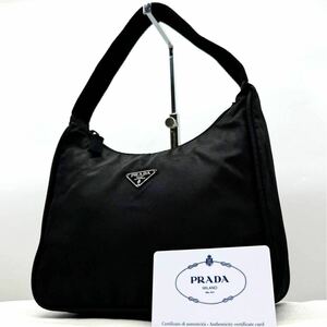 2402[ пик ]PRADA Prada ручная сумочка аксессуары сумка ручная сумка pokono треугольник Logo plate te Hsu to нейлон черный чёрный цвет 