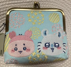 ちいかわ畳刺繍がま口ミニポーチ　モモンガ&古本屋　カニちゃんちいかわ