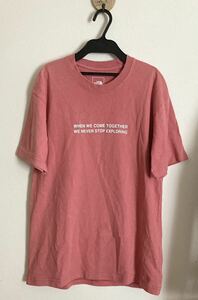 ノースフェイス半袖Tシャツ ピンク　ミモザ刺繍　サイズS
