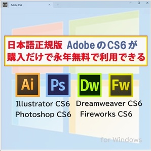 Adobe CS6が4種 Win版 (10/11対応) Illustrator CS6/Adobe Photoshop CS6/Dreamweaver CS6/Fireworks CS6【全シリアル番号完備】Type-R