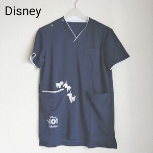 ディズニー スクラブウェア Ｔシャツ【未使用】M 101匹わんちゃん ネイビー 医療従事者用