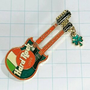 送料無料)Hard Rock Cafe イタリア国旗 クローバー ２連ギター ハードロックカフェ ピンバッジ PINS ブローチ ピンズ A24307