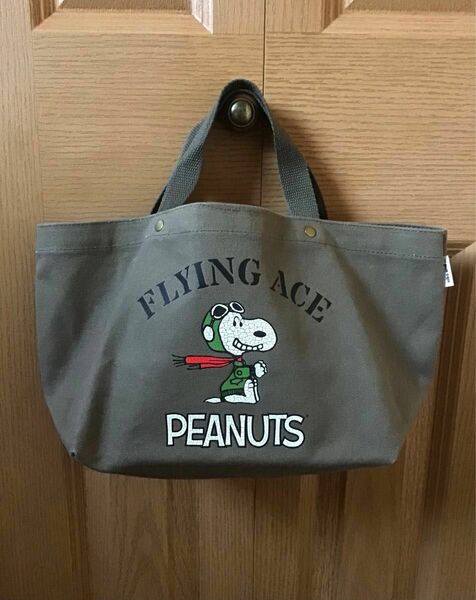 未使用＊niko and…×PEANUTS フライングエーストートバッグ カーキ スヌーピー FlyingAce 完売 ニコアンド