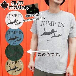 ジムマスター gymmaster メンズ レディース キャッツアイ CATS EYE TEE JUMP IN 猫 ネコ 半袖 半そで クルーネック Tシャツ ユニーク S