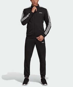 adidas アディダス Track Suit トラックスーツ ライン ジャージ上下セットアップ ジャケット ＋ ジョガーパンツ Mサイズ 黒