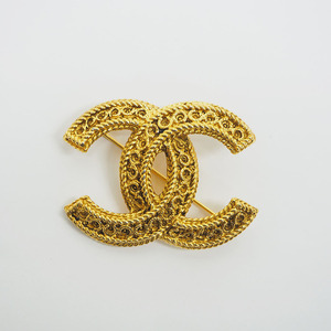  Chanel Vintage здесь брошь Gold женский metal цепь C can под старину булавка брошь CHANEL б/у 