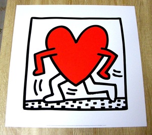 Art hand Auction Keith Haring Sans titre (Cœur), Affiche sérigraphiée britannique de 2003, Ouvrages d'art, Peinture, graphique