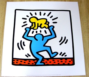 Art hand Auction Keith Haring Sin título (1987), Póster serigrafiado británico de 2003., Obra de arte, Cuadro, gráfico