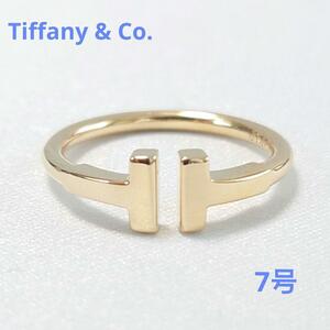 【極美品】TIFFANY ティファニー K18YG Tワイヤーリング 7号