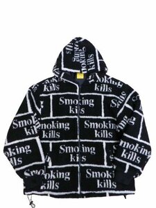 エフアールツー ボアジップアップフーディ サイズL ブラック FRJ078 #FR2 Smoking Kills Boa Zip Up Hoodie 中古品[C127U151]