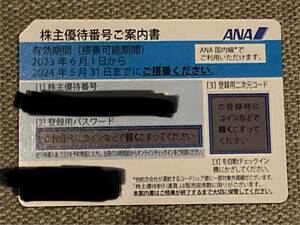 ANA 株主優待券 株主割引券 番号通知のみ コード通知 匿名取引 2024年5月31日