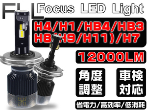 LEDヘッドライト H4 H/L H1 H7 H8 H11 H16 HB3 HB4 悪質業者にご注意 12000lm 車検対応 180°調整 FLLシリーズ 2年保証 送料込 2個V2