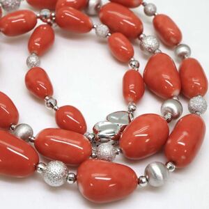 {K14WG natural book@.. necklace }M approximately 58.5g approximately 59.0cm coral coral coral san .necklace jewelry jewelry EC8/EE0