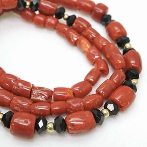 {K14 natural book@.. necklace }M approximately 23.9g approximately 50.5cm coral coral coral san .necklace jewelry jewelry DF0/DF0
