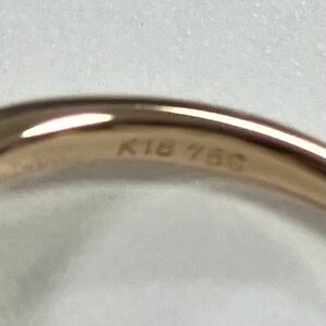 《K18(750) 天然ダイヤモンドリング》M 約3.2g 12号 0.33ct diamond ジュエリー ring heart ハート 指輪 EC3/EC4の画像9