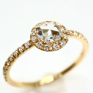 AHKAH(アーカー)《K18(750) 天然ダイヤモンドリング》M 約1.3g 7号 0.30ct diamond ring 指輪 EA1/EA9