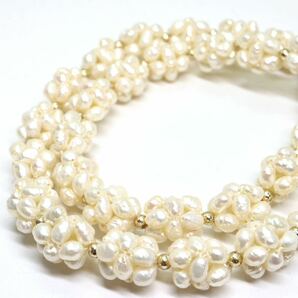 《本真珠ネックレス》M 36.1g 約42cm pearl necklace ジュエリー jewelry DA0/DH0の画像4