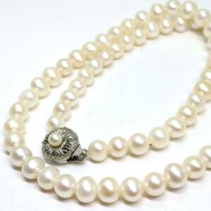 《本真珠ネックレス》M 24.5g 約6.0-6.5mm珠 約40.5cm pearl necklace ジュエリー jewelry DA8/DA8