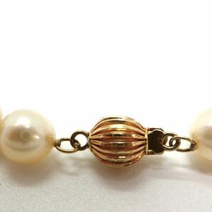 《K14 アコヤ本真珠ネックレス》M 40.3g 約7.0-7.5mm珠 約65cm pearl necklace ジュエリー jewelry EB3/EB3の画像6