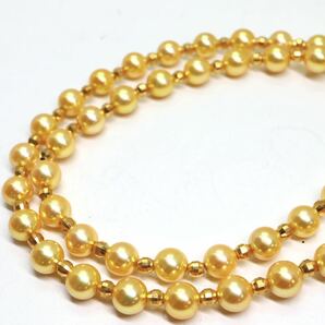 《K18(750) アコヤ本真珠ネックレス》M 15.3g 約5.5-6.0mm珠 約40cm pearl necklace ジュエリー jewelry EA8/EB0の画像1