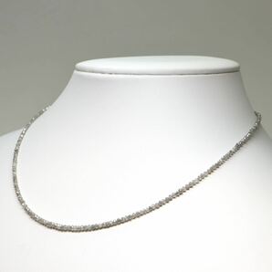 12.00ct!!《K18WG天然ダイヤモンドネックレス》M 約3.1g 約45.5cm diamond necklace ジュエリー jewelry EA0/EA5の画像3