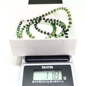ソーティング付き!!《K18WG天然クロムトルマリンネックレス》M 約11.8g 約62cm green tourmaline necklace ジュエリー jewelry DH0/EA5の画像9