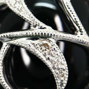 豪華!!《K18 天然オニキス/天然ダイヤモンドイヤリング兼ピアス》M 約16.2g 23.05ct onyx diamond earring jewelry ジュエリー EF8/EG3の画像7
