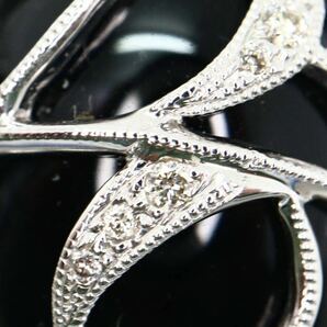 豪華!!《K18 天然オニキス/天然ダイヤモンドイヤリング兼ピアス》M 約16.2g 23.05ct onyx diamond earring jewelry ジュエリー EF8/EG3の画像6