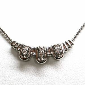 POLA jewelry(ポーラジュエリー)《 Pt900天然ダイヤモンドネックレス》M 約12.0g 約44cm 0.12ct diamond necklace jewelry EF0/EF4