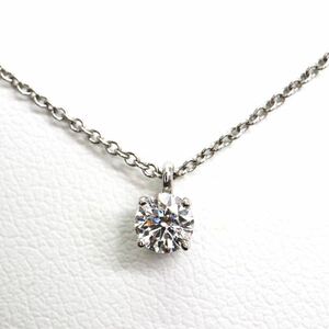 TIFFANY&Co.(ティファニー）箱/鑑定書付き!!《Pt950天然ダイヤモンドソリティアスタッドネックレス》M 約2.5g 約40cm diamond EE0/EE4