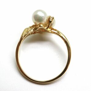 MIKIMOTO(ミキモト)《K18 アコヤ本真珠/天然ダイヤモンドリング》M 約2.3g 約11.5号 パール pearl diamond ring 指輪 jewelry EA9/EA9の画像6