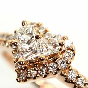 《K18(750) 天然ダイヤモンドリング》M 約3.2g 12号 0.33ct diamond ジュエリー ring heart ハート 指輪 EC3/EC4の画像4