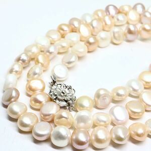 《本真珠ロングネックレス》M 88.3g 約69cm pearl necklace ジュエリー jewelry CE0/DA0