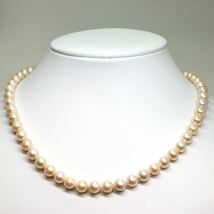 《アコヤ本真珠ネックレス》M 33.6g 約44cm 約7.0-7.5mm珠 pearl パール necklace ジュエリー jewelry DC0/DD0_画像2
