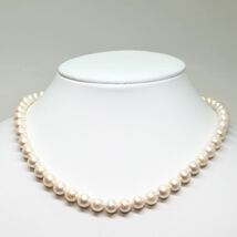 《アコヤ本真珠ネックレス》M 35.9g 約41.0cm 約7.5-8.0mm珠 pearl パール necklace ジュエリー jewelry DC0/DE0_画像2
