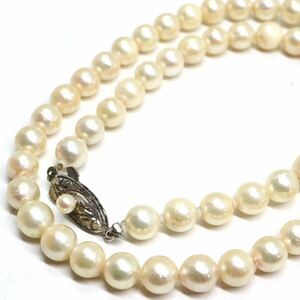 《アコヤ本真珠ネックレス》M 21.8g 約39.5cm 約6.0-6.5mm珠 pearl パール necklace ジュエリー jewelry DA0/DB0