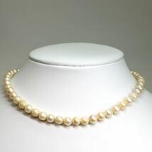 《アコヤ本真珠ネックレス》M 23.1g 約36.5cm 約6.5-7.0mm珠 pearl パール necklace ジュエリー jewelry DA0/DB5_画像2