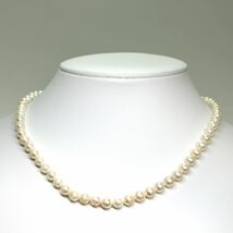 《アコヤ本真珠ネックレス》M 20.8g 約41.5cm 約5.5-6.0mm珠 pearl パール necklace ジュエリー jewelry CE0/DA0_画像2