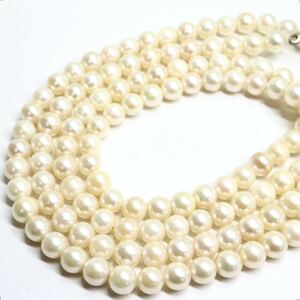 《アコヤ本真珠ロングネックレス》M 48.5g 約80cm 約6.0mm珠 pearl パール necklace ジュエリー jewelry DB0/DC0