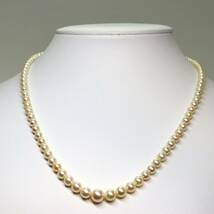 《アコヤ本真珠ネックレス》M 15.2g 約44.5cm 約3.5-7.5mm珠 pearl パール necklace ジュエリー jewelry DA0/DC0_画像2
