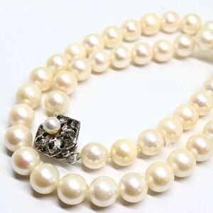 大珠!!《アコヤ本真珠ネックレス》M 38.7g 約40cm 約8.0-8.5mm珠 pearl パール necklace ジュエリー jewelry DD0/DH0