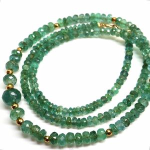 {K18 натуральный изумрудное колье }M примерно 10.6g примерно 45cm emerald necklace ювелирные изделия jewelry EA0/EA5