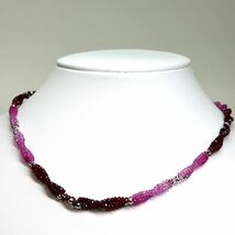 63.00ct!!調節可!!《K18WG 天然ルビーネックレス》M 約18.8g ruby necklace ジュエリー jewelry EE2/EE5_画像7