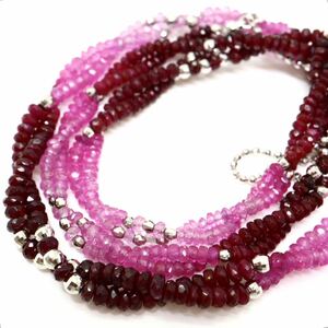 63.00ct!!調節可!!《K18WG 天然ルビーネックレス》M 約18.8g ruby necklace ジュエリー jewelry EE2/EE5