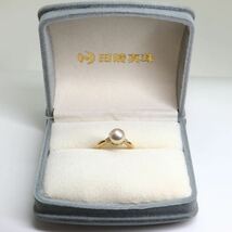 TASAKI(田崎真珠)箱付き!!《K18 天然ダイヤモンド/アコヤ本真珠リング》M 約3.5g 約8号 0.03ct diamond ring jewelry 指輪 EC1/EC1_画像2