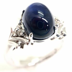 ソ付き!!《K18WG天然ダイヤモンド/天然サファイアリング》M 約6.4g 約11.5号 0.07ct 3.00ct diamond ring ジュエリー jewelry 指輪 EF0/EF0
