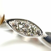 《K18WG 天然ダイヤモンド/アコヤ本真珠リング》M 約4.0g 約13号 パール pearl diamond ring jewelry 指輪 EC4/EC4_画像4