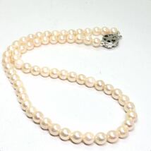 《アコヤ本真珠ネックレス&ピンブローチ》M 33.6g 約41.5cm 約6.5-7.0mm珠 pearl パール necklace ジュエリー jewelry CE0/EA0_画像5