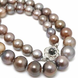 大珠!!《南洋真珠ネックレス》M 88.6g 約47cm 約10.0-13.5mm珠 pearl パール necklace ジュエリー jewelry 黒蝶 白蝶 DF0/DH0